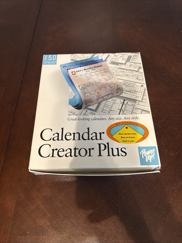 Vintage Spinnaker Calendar Creator Plus Version 2 for Windows 95 & Windows 3.1