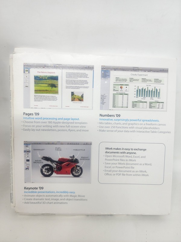 Apple iWork '09 Full Version CD for Mac MB942Z/A Used gallery