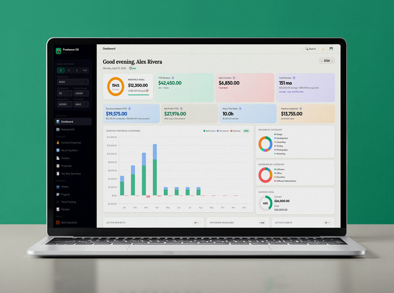 Freelancer OS | All-in-One Freelancer Tool | Invoices, Finance, Clients, Project gallery