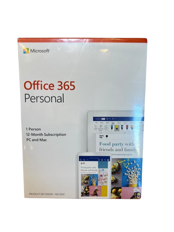 Microsoft Office 365 Personal – 1 Year Box Product Key Card SKU-QQ2-00728 PC MAC