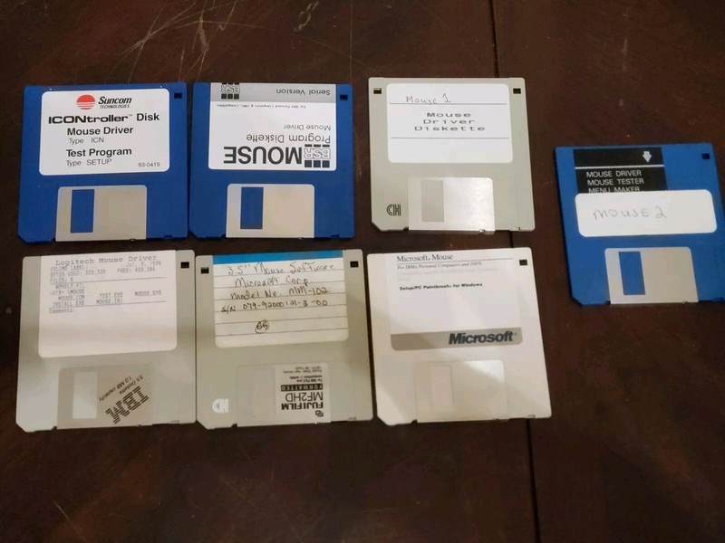 Lot Of 7 Mouse 3.5″ Diskettes BSR Driver Serial Version For IBM Suncom Logitech