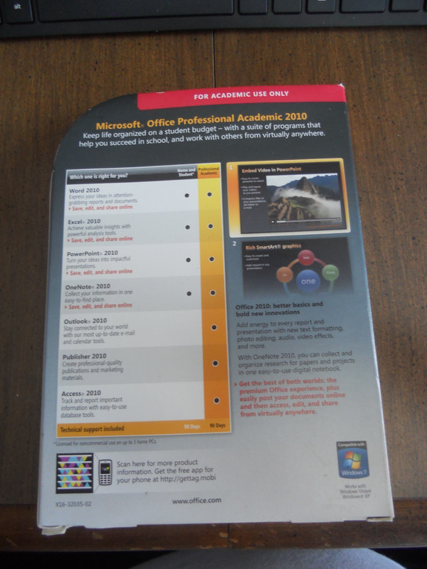 Microsoft Office Professional Academic 2010 Windows Software with DVD & Key gallery