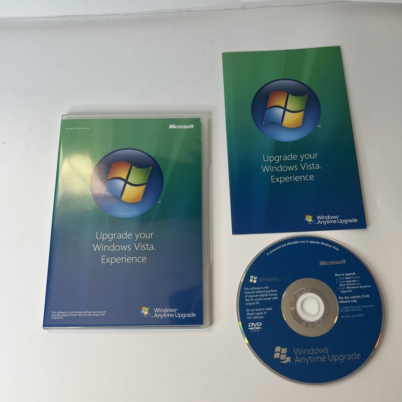 Windows Vista Anytime Upgrade Disc 32 bit English Microsoft Software