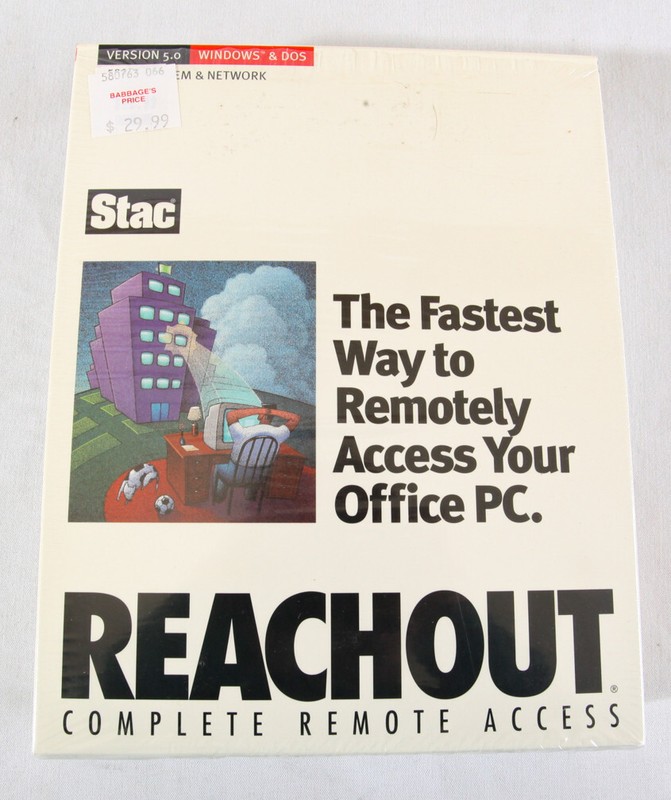Reachout Complete Remote Access by Stac, v 5.0, 1995 3.5" Floppy Disks