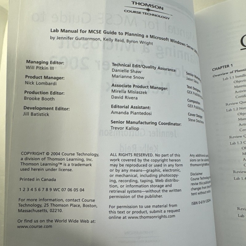 McSe Lab Manual Exam #70-293 Planning A Microsoft Windows Server 2003 Network gallery