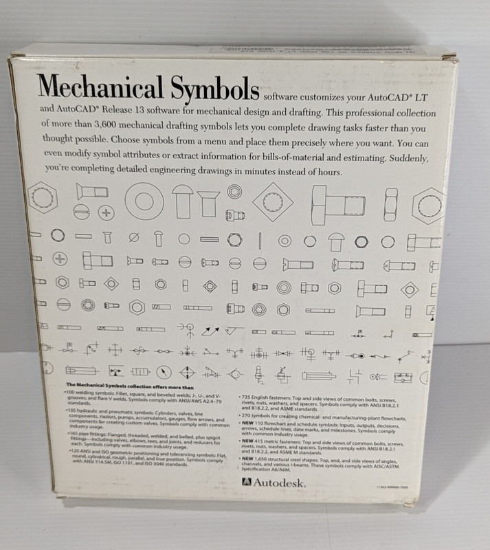 Mechanical Symbols For AutoCAD LT for Windows Autodesk 1995 Software CD Rom gallery