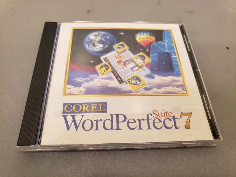 Vintage Corel Wordperfect Suite 7 PC CD-ROM 1996 Win95 Retro Software