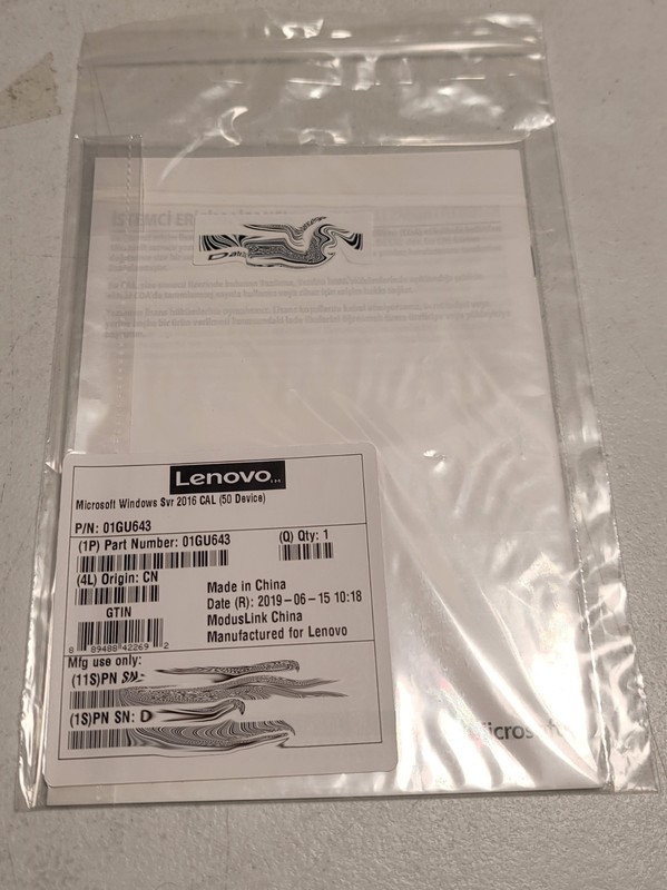 Lenovo 01GU643 Microsoft Windows Server 2016 CAL (50 Device) F/S
