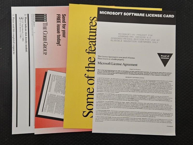 Windows Microsoft Project v4.0 Vintage Software 3.5" DISKETTES *Untested As-Is* gallery
