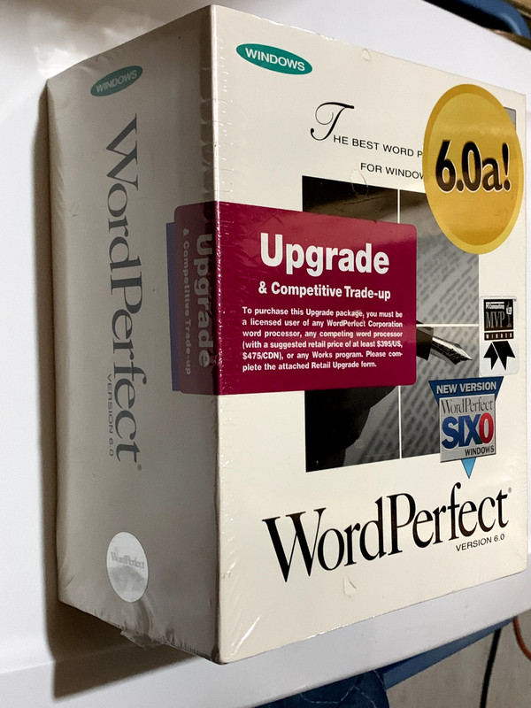 WordPerfect Upgrade 6.0a For Windows 3.1 Unused New Sealed Box gallery