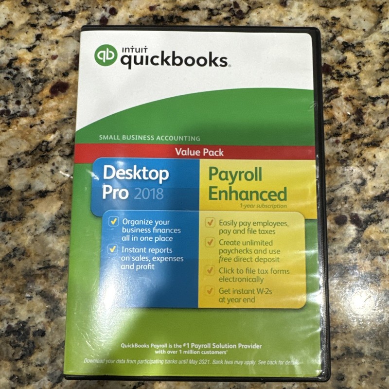 Intuit QuickBooks Desktop Pro 2018 Set Full Version DVD.