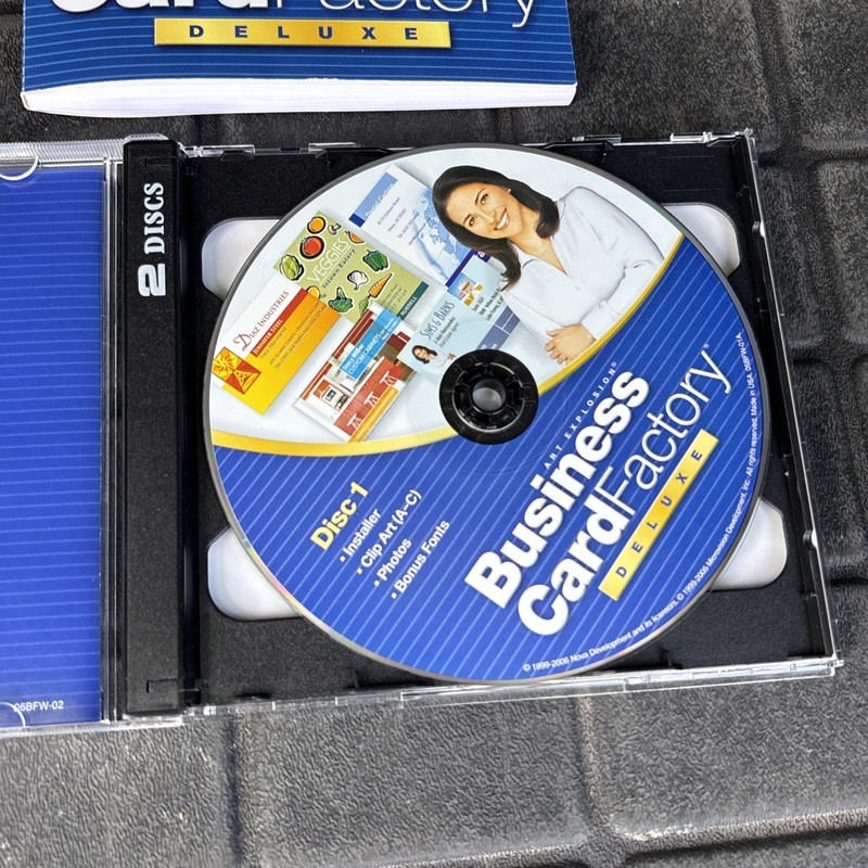 Business Card Factory Deluxe 3.0 w Manual and Both CD-ROMs Very Good Shape! 1999 gallery