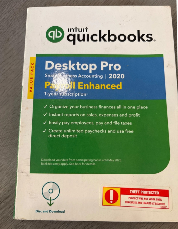 Intuit QuickBooks Desktop Pro 2020 WINDOWS Non-Subscription Accounting Software