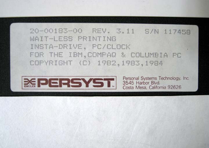 Persyst ™ Wait-Less Printing 3.11 – On One 5.25″ Floppy Disk © 1982 1983 1984