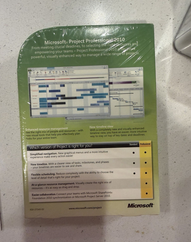 Microsoft Project Professional 2010 DVD for Windows English 1 Device