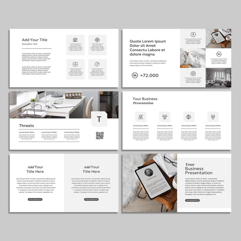 Clean PowerPoint Template - Modern White Minimalist Business Presentation gallery