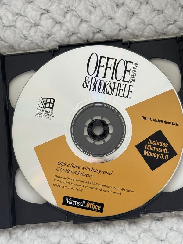 Microsoft Office Bookshelf CD w/ COA + MS-DOS 3.3 Guide Vintage PC gallery