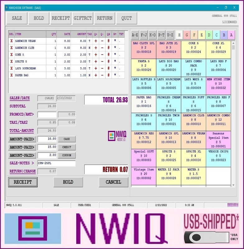 NWIQ Point Of Sale Software – Booth Inventory Billing