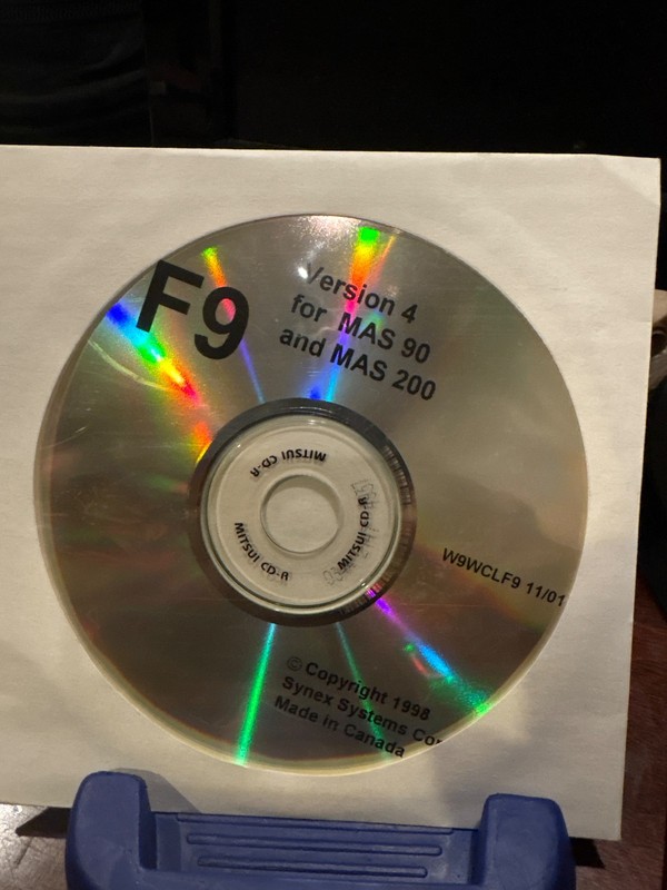 SEALED BRAND NEW F9 FOR MAS90 AND MAS200. Version 4. REPORTING. CD