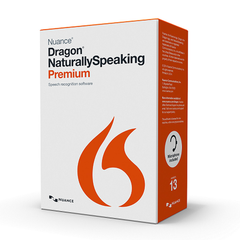 Nuance Dragon NaturallySpeaking Premium 13 software w/ Headset – New Retail Box