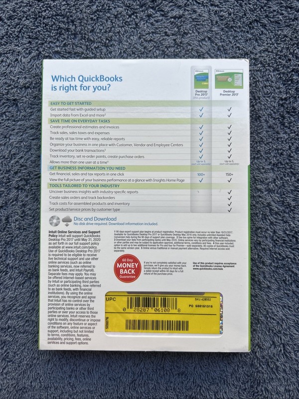 Intuit Quickbooks Desktop Pro 2017 (Windows PC) Small Business Accounting SEALED gallery