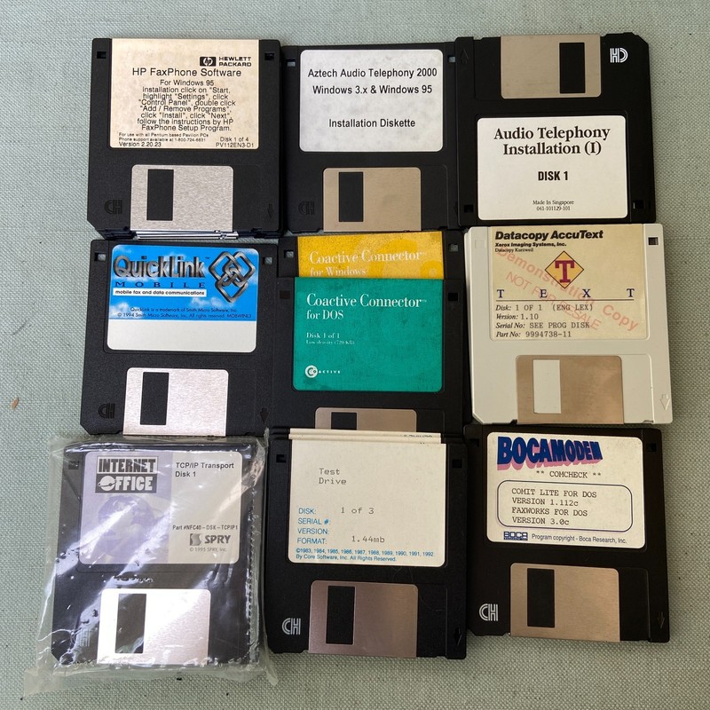 Software Lot 3.5” HP FaxPhone BocaModem Test Drive Internet Office Quicklink Coa