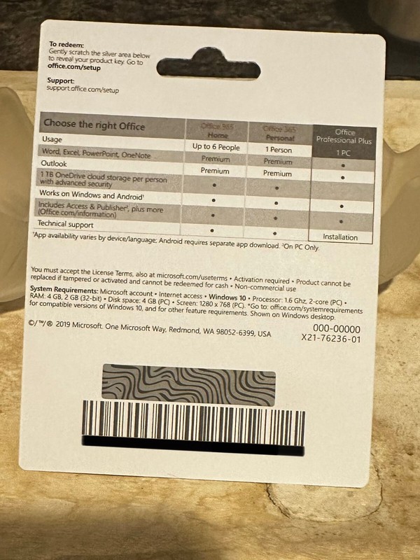 Microsoft Office Pro plus 2019 Lifetime 1 PC Genuine Retail gallery
