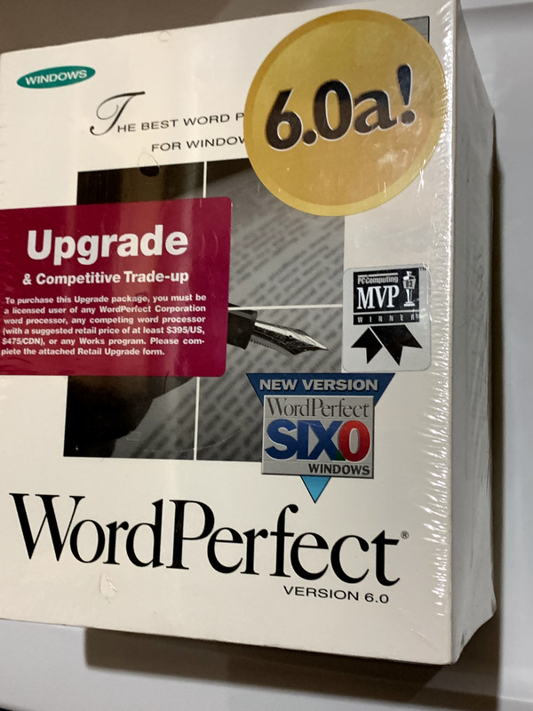 WordPerfect Upgrade 6.0a For Windows 3.1 Unused New Sealed Box gallery
