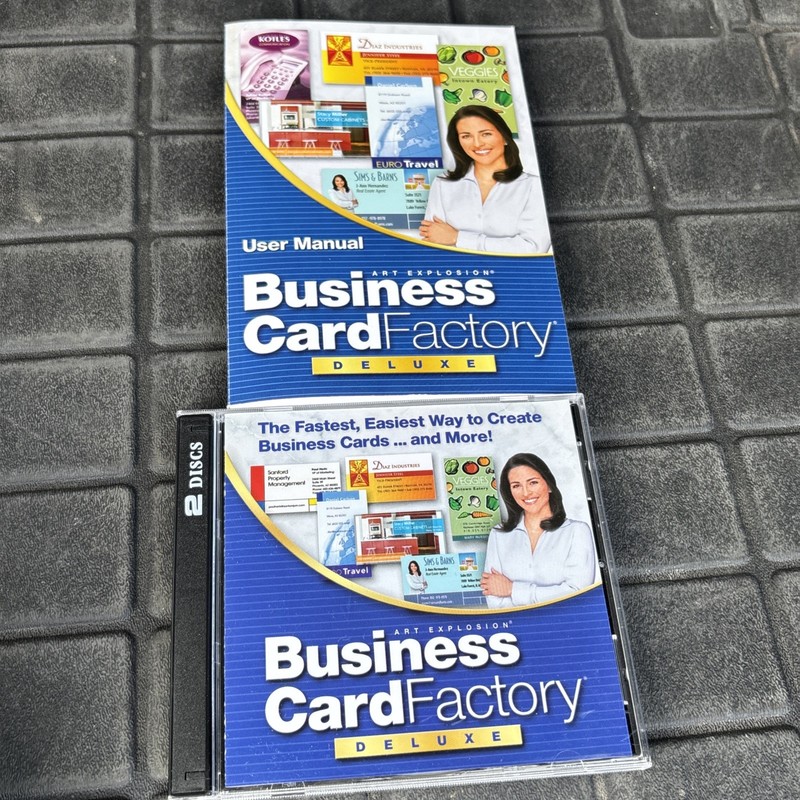 Business Card Factory Deluxe 3.0 w Manual and Both CD-ROMs Very Good Shape! 1999 gallery