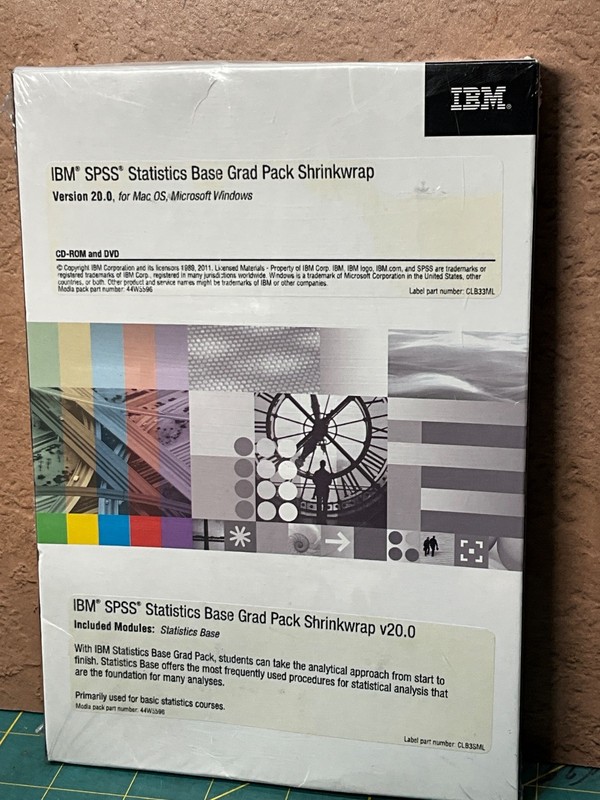 IBM SPSS Statistics Base Grad Pack 20.0 CD-ROM & DVD, SEALED gallery