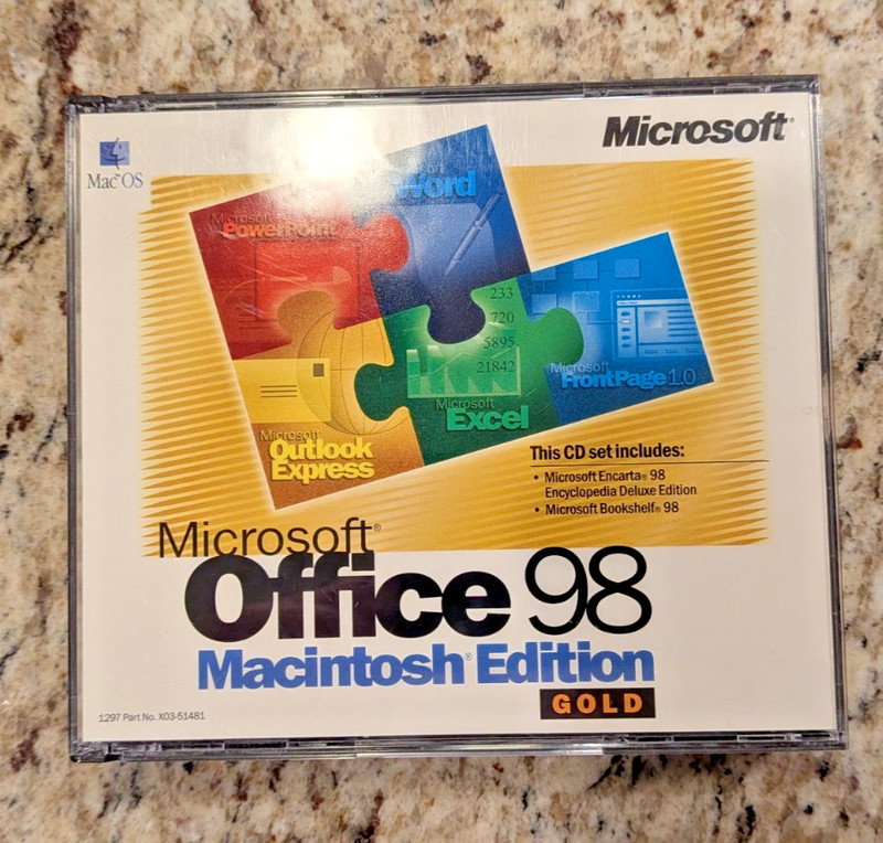 Microsoft Office 98 Macintosh Edition Upgrade Gold Edition with Booklet