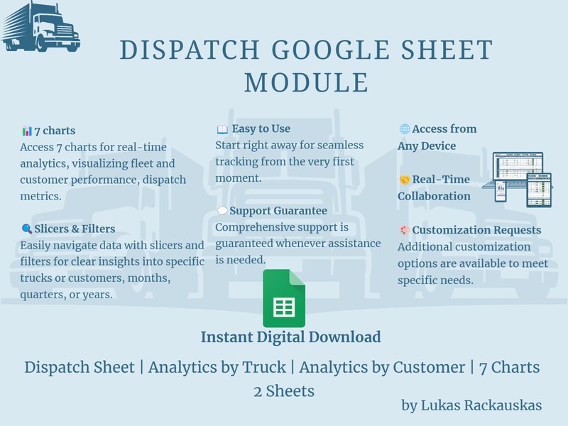 Dispatch Google Sheet for Dispatchers, Trucking Companies gallery