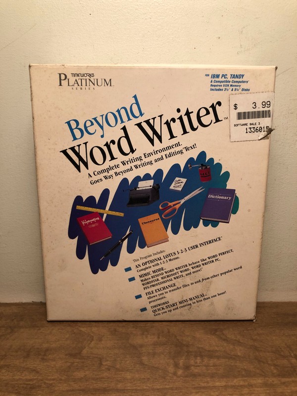 Timeworks Beyond Word Writer IBM PC Tandy 5.25″ & 3.5″ Disks New & Sealed