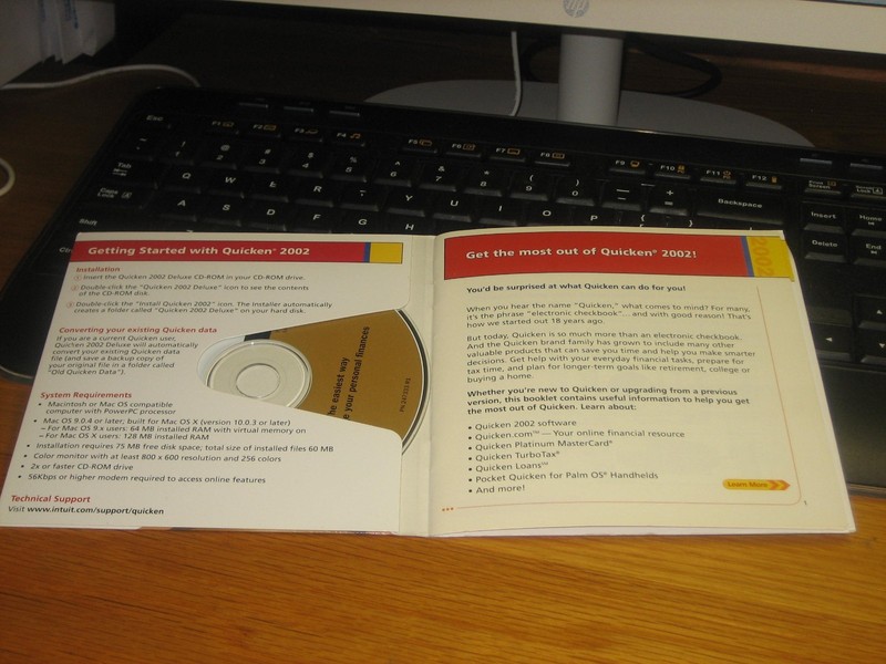 Intuit Quicken 2002 for Mac OS X Software Disc CD - Used Clean Genuine OEM gallery