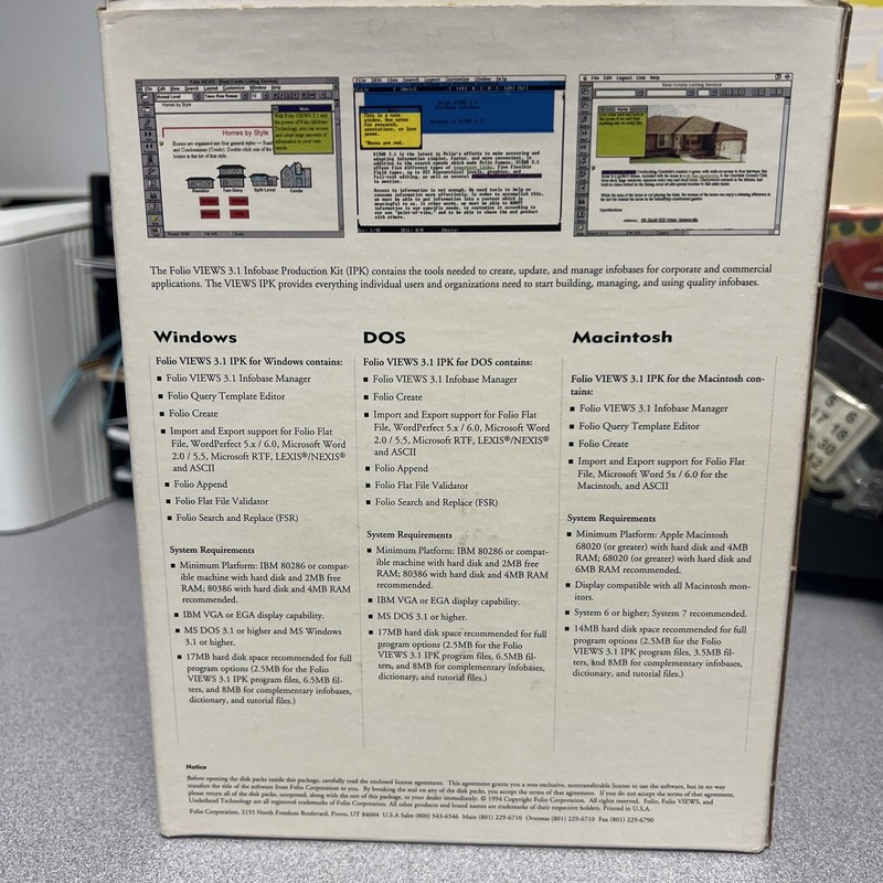 DEMO FolioViews Infobase Production Kit Version 3.1 Windows 1994 gallery