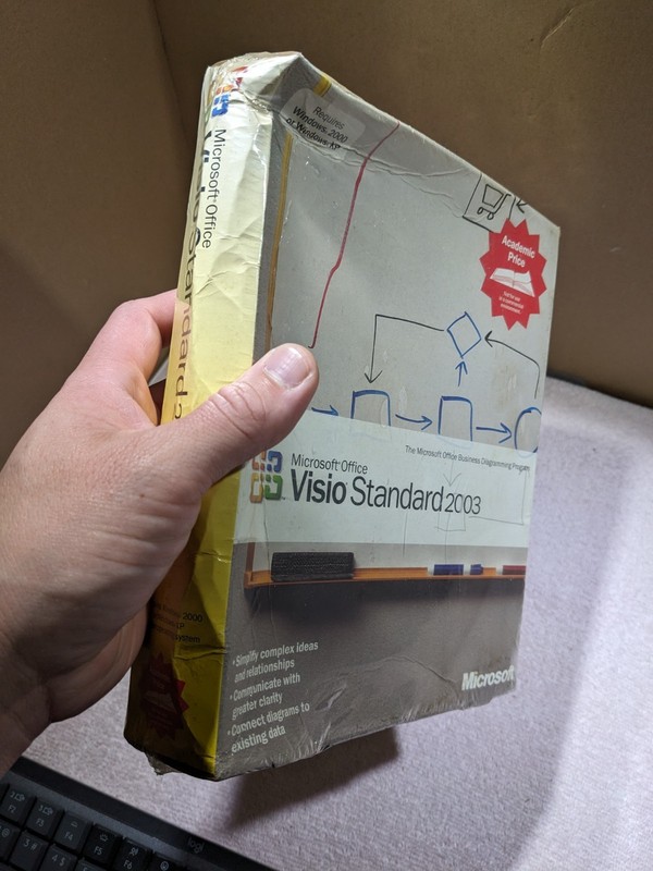 NEW - Microsoft Office Visio Standard 2003 Retail Box - Bent Box gallery