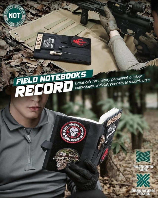 Tactical Book Cover for 5.5 x 8 Military Log Book, Green 5.7Kx8.7 IN Black gallery