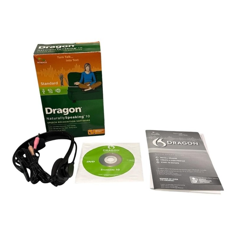 Nuance Dragon NaturallySpeaking 10 Standard Speech Recognition Software DVD Set gallery