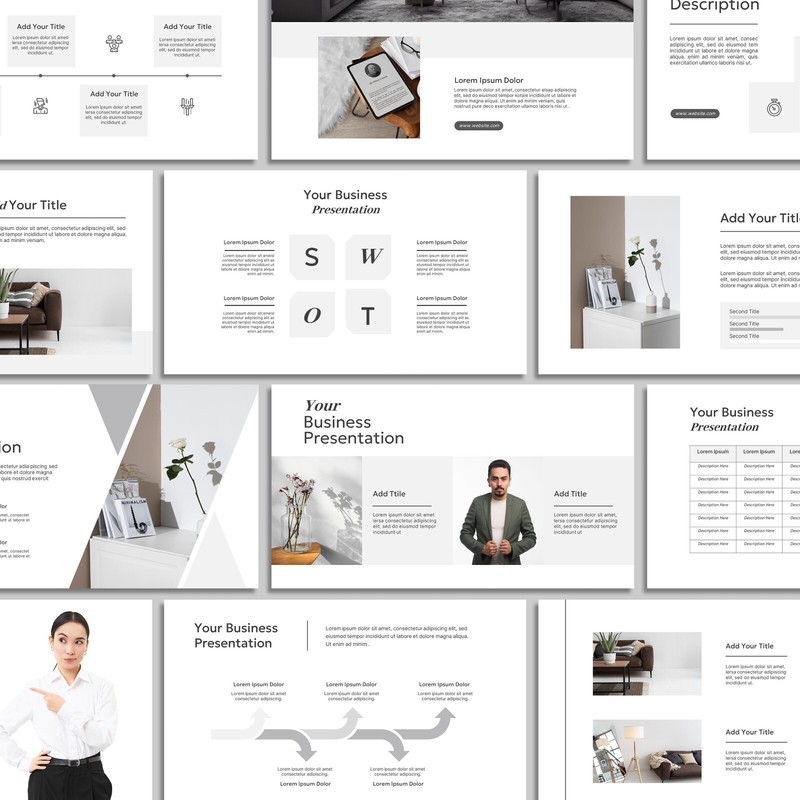 Clean PowerPoint Template - Modern White Minimalist Business Presentation gallery