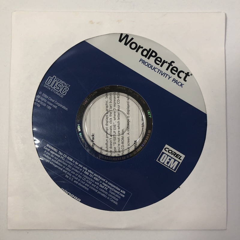 Word Perfect Productivity Pack Install PC CD Disc New Sealed 2004 Corel OEM gallery