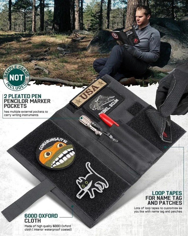 Tactical Book Cover for 5.5 x 8 Military Log Book, Green 5.7Kx8.7 IN Black gallery