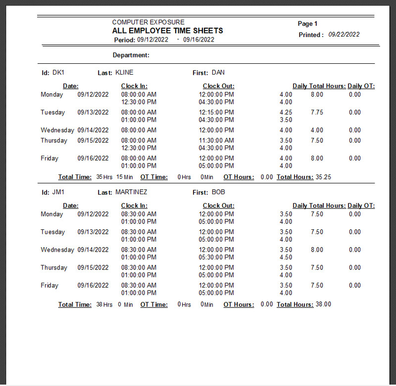 No Monthly Fees! Employee Time Clock Software, NETWORK Access, (Windows10,11) gallery
