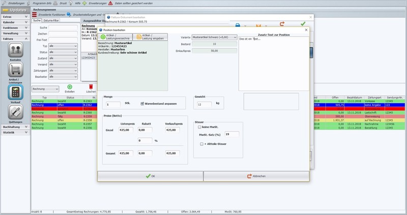 Invoice Manager Invoice Program Software Program incl. eBay and Amazon Import gallery