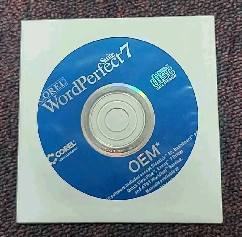 Corel WordPerfect 7 Suite Webster’s Encyclopedia 1999 CD-Rom