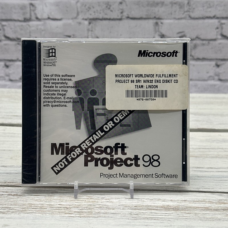 VTG Microsoft Project 98 Project Management Software W/Key FACTORY SEALED
