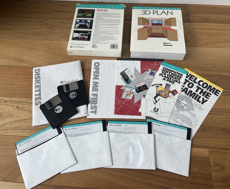 Vintage 1992 Autodesk 3D Plan Home Series with Diskettes & Manuals