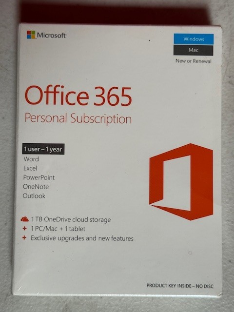 Microsoft Office 365 Personal Subscription – 1 Year/1 User Product Key PC MAC