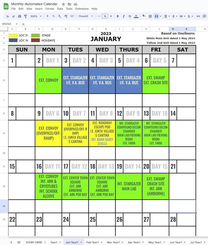 Calendar Template for Google Sheet gallery