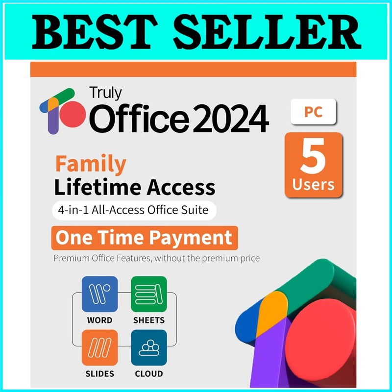 2024 Family Lifetime License for Windows | 4-in-1 Productivity Suite for 5 Users