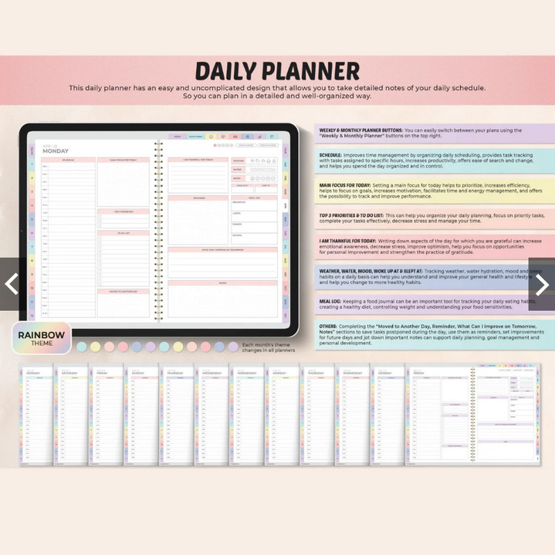 Digital Planner 2025 2026 Undated All In One Daily Weekly Monthly GoodNotes gallery